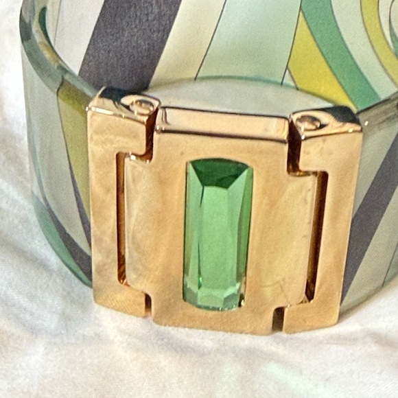 Emilio Pucci retro green and black resin cuff - Picture 3 of 14